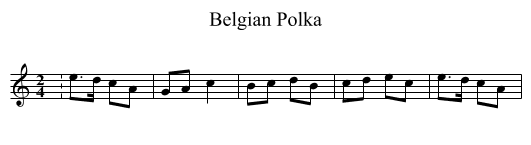 Belgian Polka - staff notation