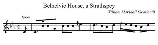 Belhelvie House, a Strathspey - staff notation