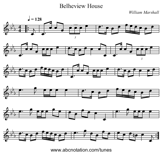 Belheview House - staff notation