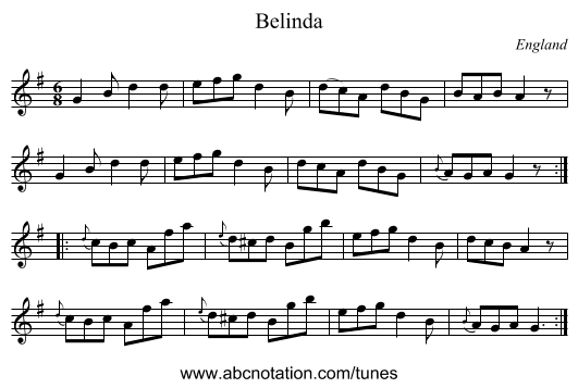 Belinda - staff notation