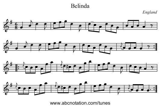 Belinda - staff notation