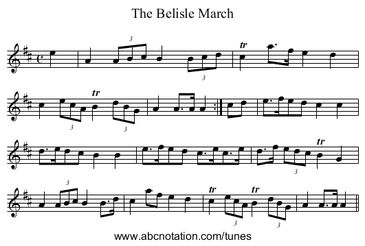 Belisle March, The - staff notation