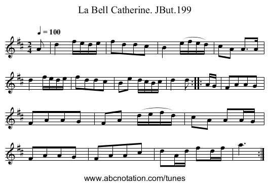 Bell Catherine. JBut.199, La - staff notation