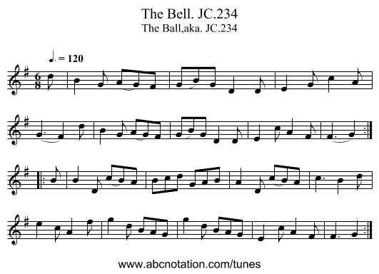 Bell. JC.234, The - staff notation