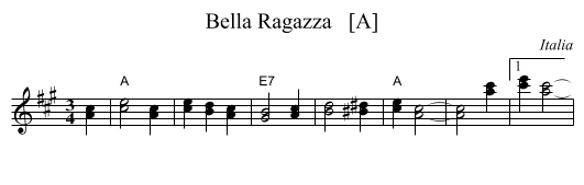 Bella Ragazza   [A] - staff notation