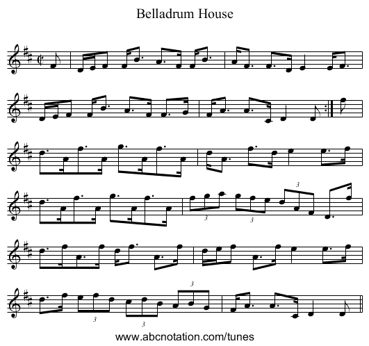 Belladrum House - staff notation