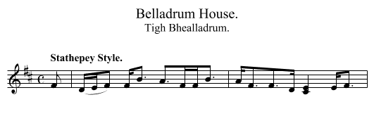 Belladrum House. - staff notation
