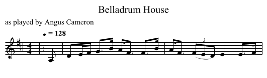 Belladrum House - staff notation