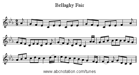 Bellaghy Fair - staff notation