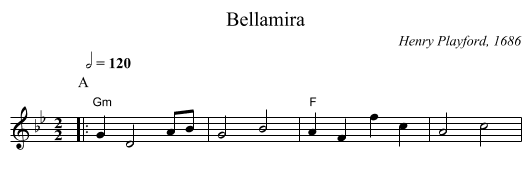 Bellamira - staff notation