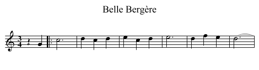 Belle Bergère - staff notation
