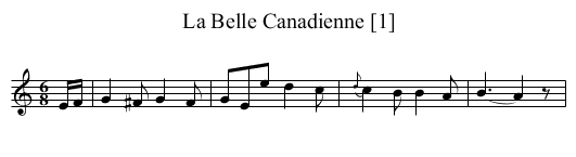 Belle Canadienne [1], La - staff notation