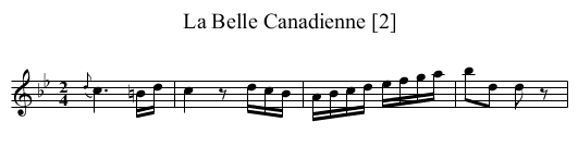 Belle Canadienne [2], La - staff notation