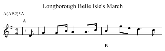 Belle Isle's March, Longborough - staff notation