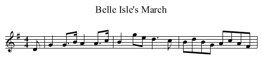 Belle Isle's March - staff notation
