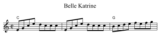 Belle Katrine - staff notation