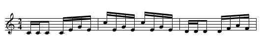 Belle of Claremont - staff notation