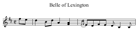 Belle of Lexington - staff notation