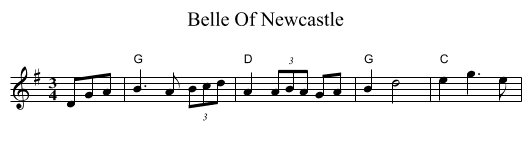 Belle Of Newcastle - staff notation