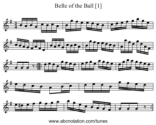 Belle of the Ball [1] - staff notation