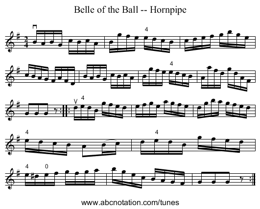 Belle of the Ball -- Hornpipe - staff notation