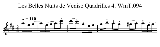 Belles Nuits de Venise Quadrilles 4. WmT.094, Les - staff notation