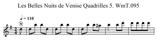 Belles Nuits de Venise Quadrilles 5. WmT.095, Les - staff notation