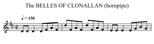 BELLES OF CLONALLAN (hornpipe), The - staff notation