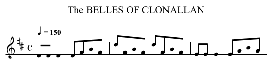 BELLES OF CLONALLAN, The - staff notation