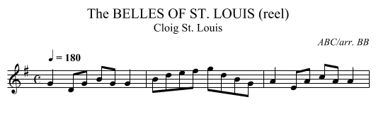 BELLES OF ST. LOUIS (reel), The - staff notation
