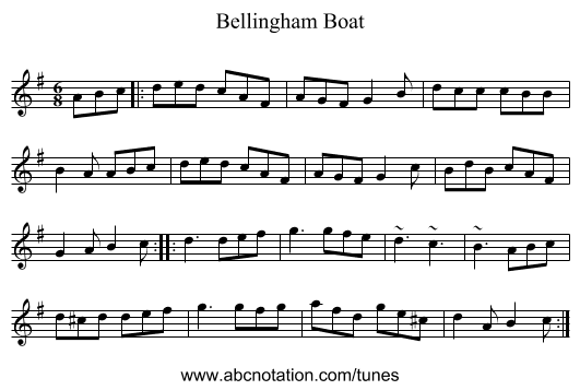 Bellingham Boat - staff notation