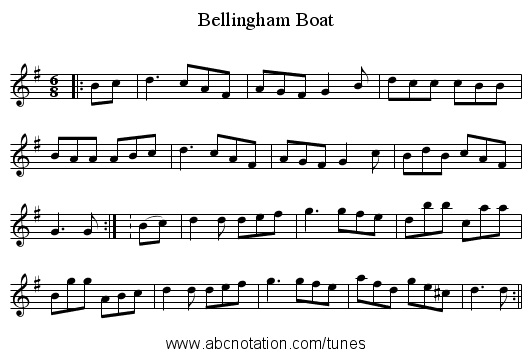 Bellingham Boat - staff notation