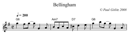Bellingham - staff notation