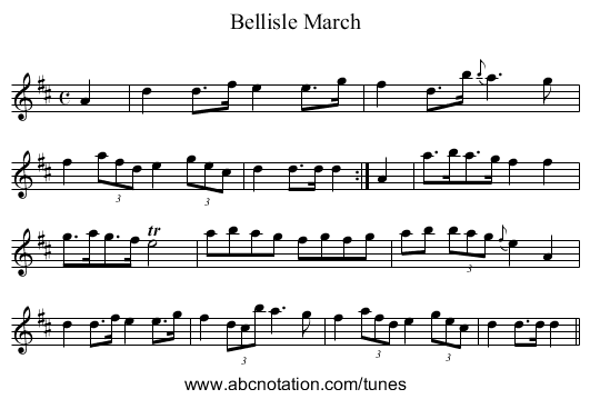 Bellisle March - staff notation