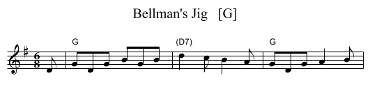 Bellman's Jig   [G] - staff notation
