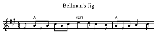 Bellman's Jig - staff notation