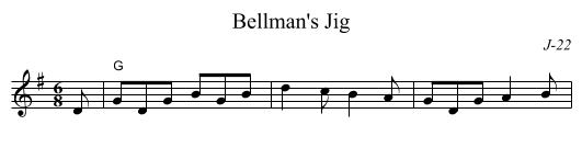 Bellman's Jig - staff notation