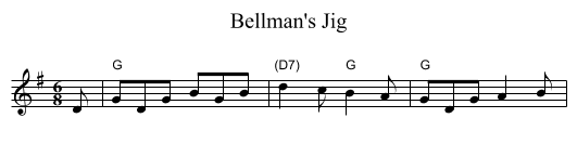 Bellman's Jig - staff notation