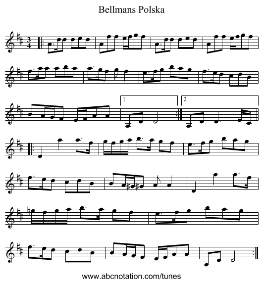 Bellmans Polska - staff notation