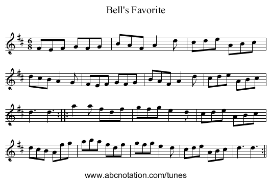 Bell's Favorite - staff notation