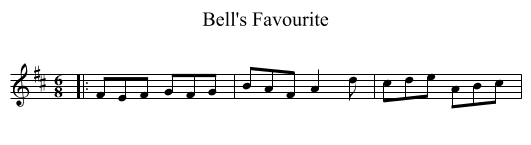 Bell's Favourite - staff notation