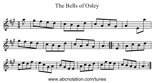 Bells of Osley, The - staff notation