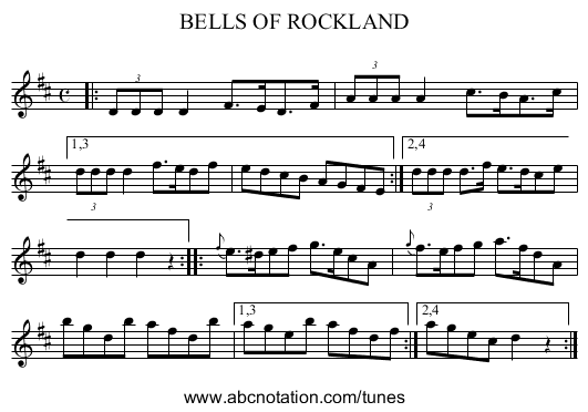 BELLS OF ROCKLAND - staff notation