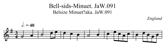 Bell-sids-Minuet. JaW.091 - staff notation