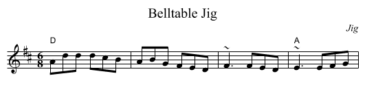 Belltable Jig - staff notation