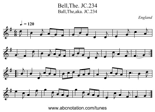 Bell,The. JC.234 - staff notation