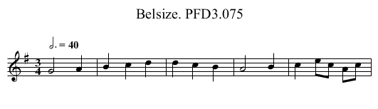 Belsize. PFD3.075 - staff notation
