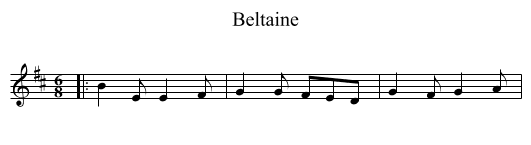 Beltaine - staff notation