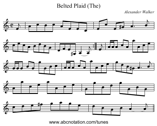 Belted Plaid (The) - staff notation