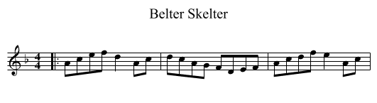 Belter Skelter - staff notation